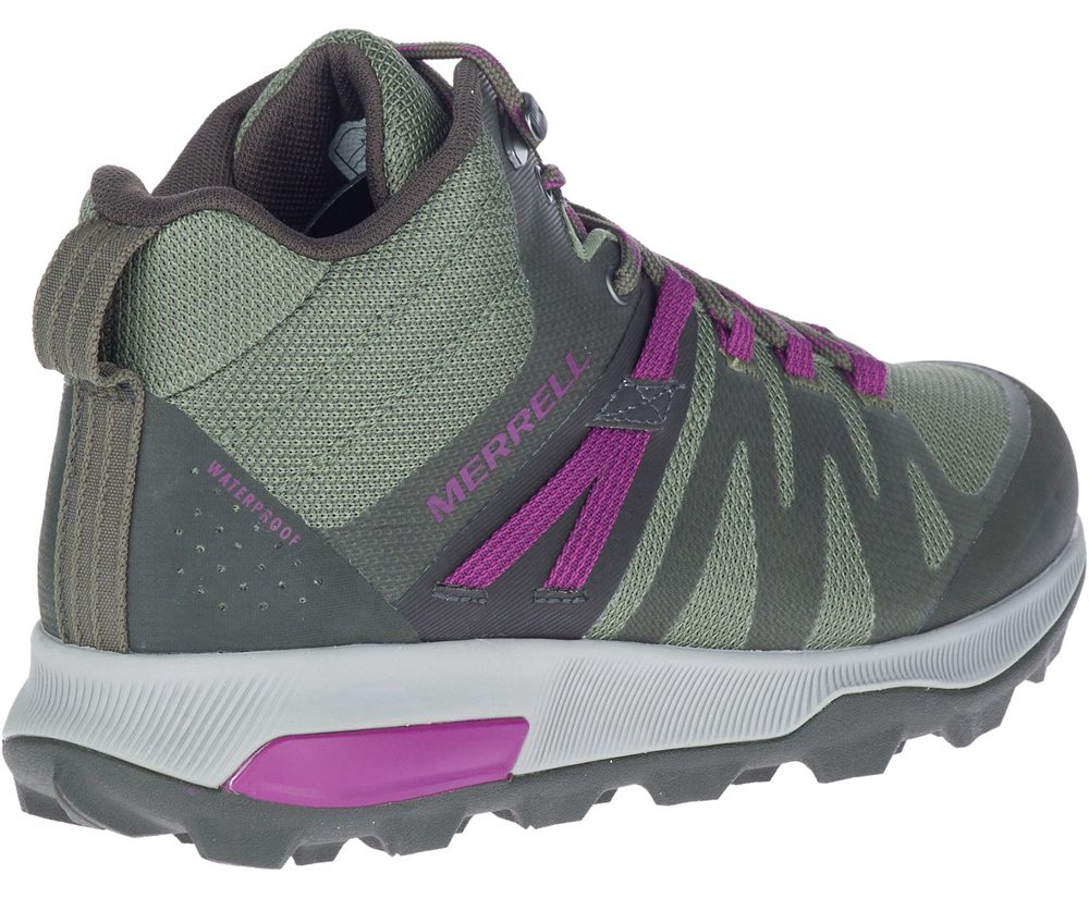 Merrell Boots Olive - Zion FST Mid Waterproof - Womens 49RDFQVAH